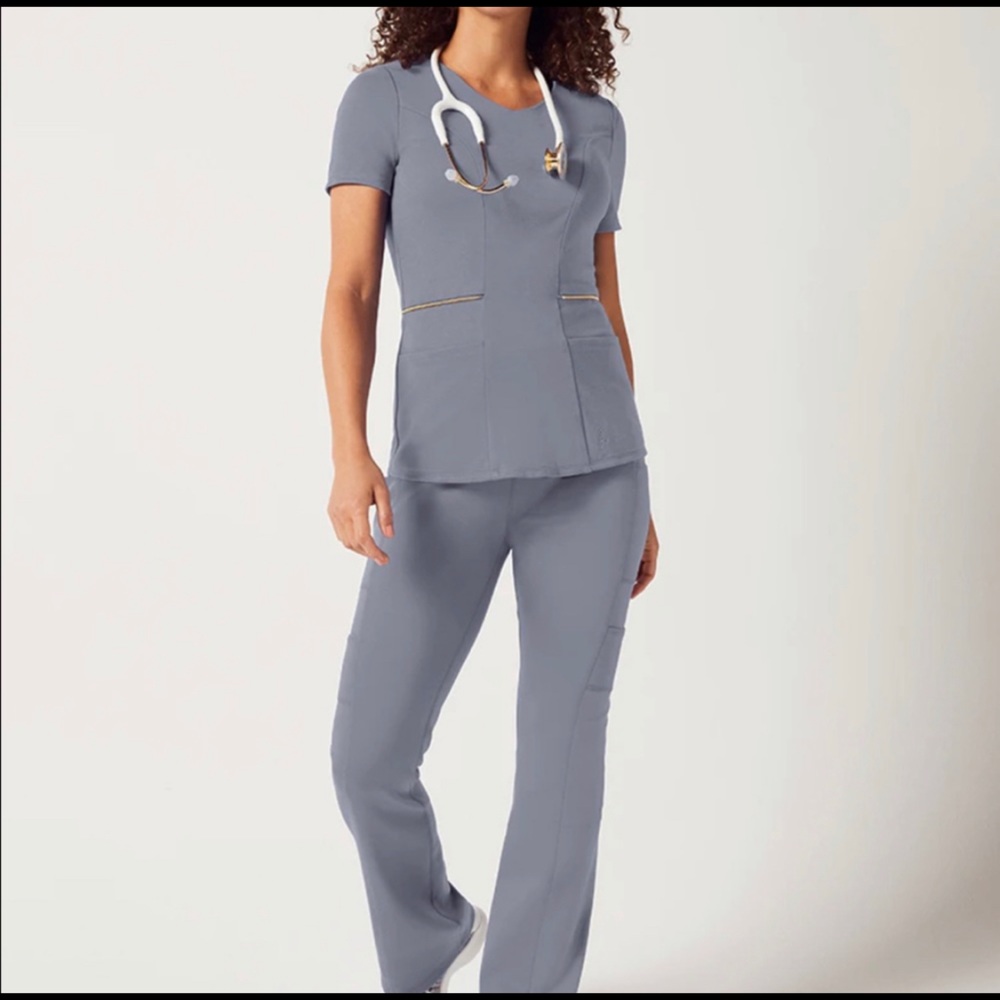 COPY - Jaanuu Ponte Collection Scrub Set in Graph…